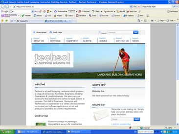 Techsol Land Surveying Website Screenshot