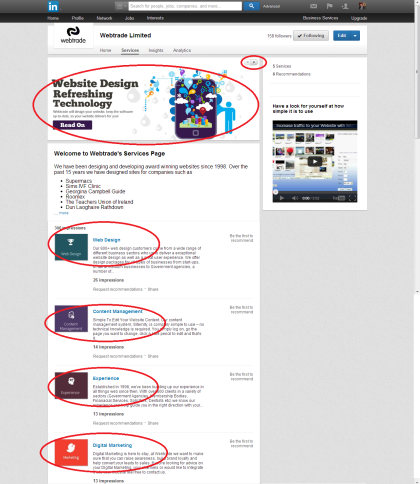 LinkedIn Services Page LinkedIn Services Page