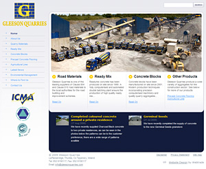 Gleeson Quarries web design screenshot