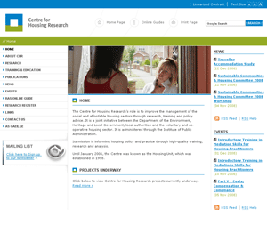 Centre for Housing Research Website Design